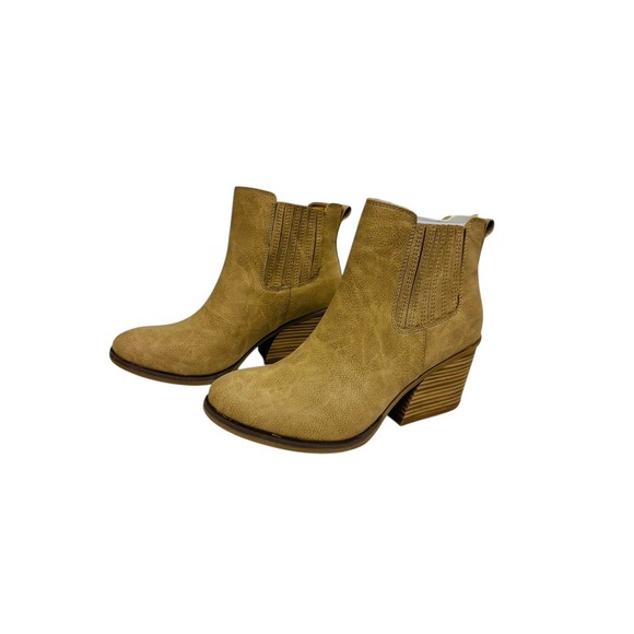 Korks Hadley Natural Nubuck Chunky Block‎ Heel Booties Womens Size 9M NWB - Picture 11 of 16
